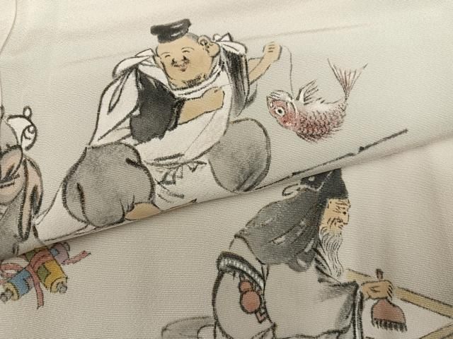 平和屋着物●訪問着　作家物　香琳　手描き　七福神　正絹　逸品　AABH6940ph 平和屋着物○訪問着 作家物 香琳 手描き 七福神 正絹 逸品 AABH6940ph