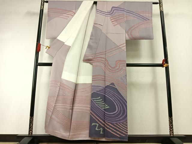 平和屋着物●訪問着　流水文　ろうけつ染め　正絹　逸品　AABH4899fy 平和屋着物○訪問着 流水文 ろうけつ染め 正絹 逸品 AABH4899fy - メルカリ