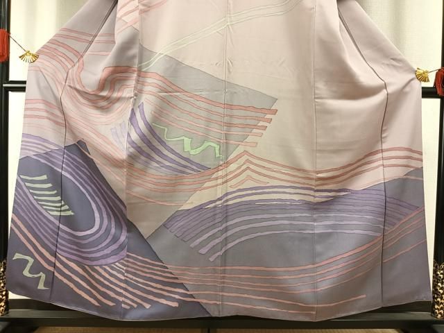 平和屋着物●訪問着　流水文　ろうけつ染め　正絹　逸品　AABH4899fy 平和屋着物○訪問着 流水文 ろうけつ染め 正絹 逸品 AABH4899fy - メルカリ
