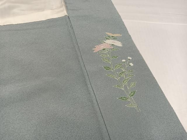 平和屋着物●訪問着　友禅　刺繍　花鳥文　暈し染め　金糸　ロング丈　正絹　逸品　AABH6949ph 平和屋着物○訪問着 友禅 刺繍 花鳥文 暈し染め 金糸 ロング丈 正絹