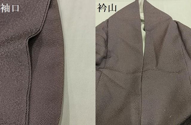 平和屋着物○江戸小紋 草木染 極小鮫小紋柄 反端付き 正絹 逸品