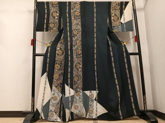 平和屋着物●訪問着　花唐草文　金彩　正絹　逸品　AABH8248ph 平和屋着物○訪問着 花唐草文 金彩 正絹 逸品 AABH8248ph - メルカリ