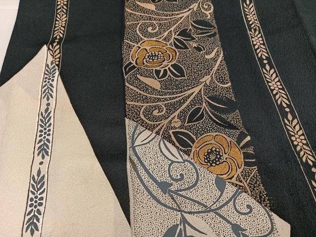平和屋着物●訪問着　花唐草文　金彩　正絹　逸品　AABH8248ph 平和屋着物□訪問着 唐草花文 金彩 正絹 逸品 DABE0747qa
