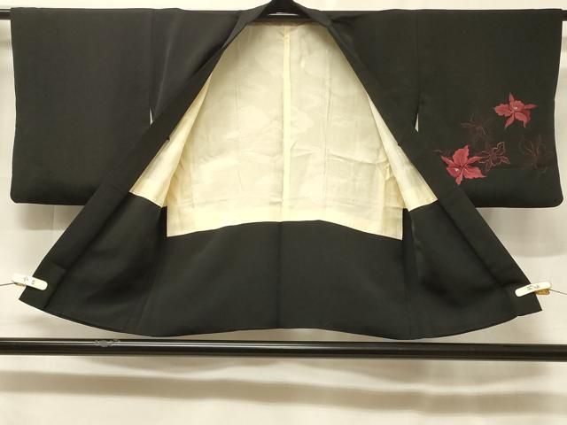 平和屋着物＃羽織　総刺繍　花づくし　黒地　銀糸　正絹　逸品　CABF1358in 平和屋着物＃羽織 総刺繍 花づくし 黒地 銀糸 正絹 逸品 CABF1358in