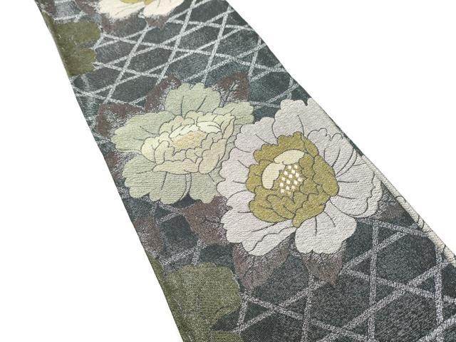 平和屋着物○両面 半幅帯 牡丹 金銀糸 CABF5356hy - メルカリ