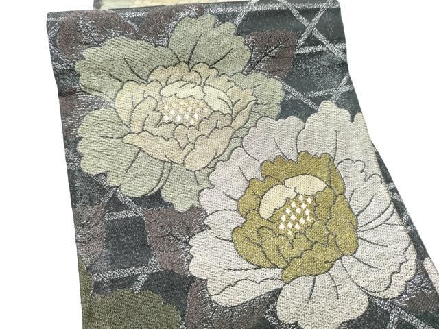 平和屋着物●両面　半幅帯　牡丹　金銀糸　CABF5356hy 平和屋着物○両面 半幅帯 牡丹 金銀糸 CABF5356hy - メルカリ