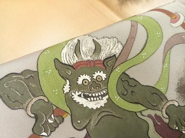 平和屋着物●訪問着　手描き　風神雷神　金彩　正絹　逸品　AABH8267ph 平和屋着物○訪問着 手描き 風神雷神 金彩 正絹 逸品 AABH8267phの通販