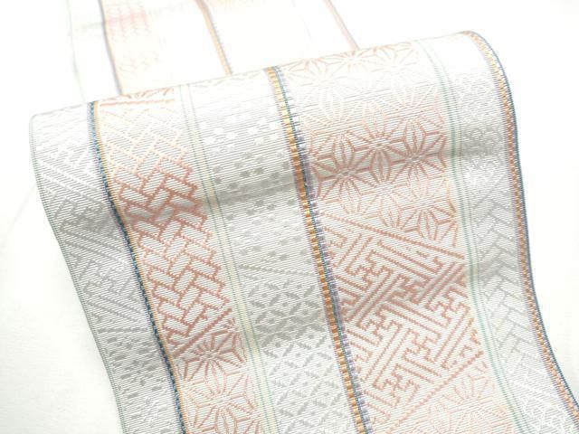 平和屋着物●本場筑前博多織　半幅帯　舞桜間道　正絹　逸品　CABF5357hy 平和屋着物○本場筑前博多織 半幅帯 正絹 逸品 吉祥間道 CABF5362hy