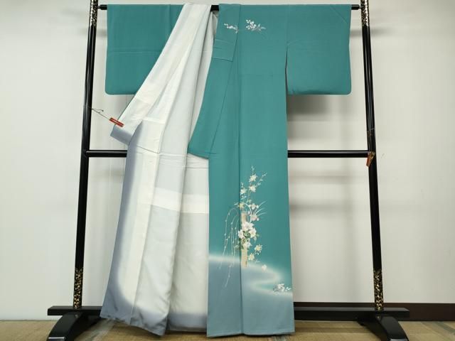 平和屋着物●訪問着　友禅　枝花文　暈し染め　正絹　逸品　CABF3295ut 平和屋着物○訪問着 友禅 枝花文 暈し染め 正絹 逸品 CABF3295ut