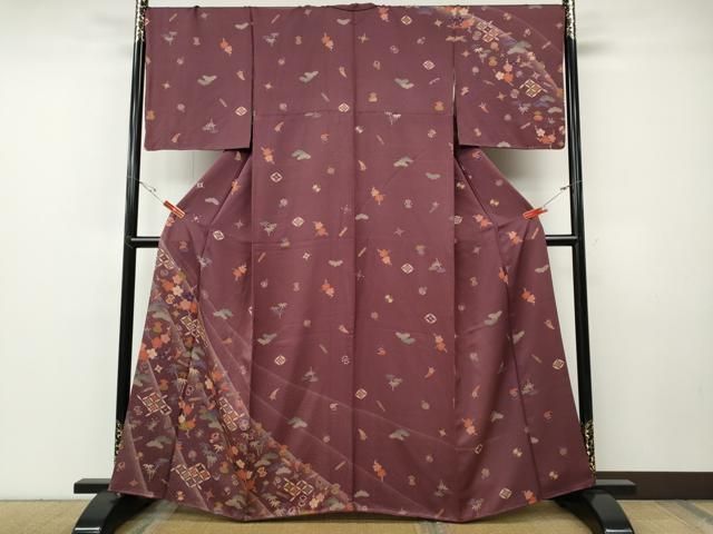 平和屋着物●訪問着　松竹梅宝尽くし文　西武百貨店扱い　正絹　逸品　CABF3298ut 平和屋着物○訪問着 松竹梅宝尽くし文 西武百貨店扱い 正絹 逸品