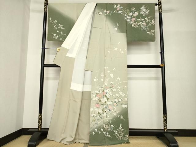 平和屋着物●訪問着　友禅　枝花文　暈し染め　正絹　逸品　AABH7073ck 平和屋着物○訪問着 友禅 枝花文 暈し染め 正絹 逸品 CABF3416utの通販