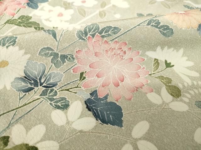 平和屋着物○訪問着 友禅 枝花文 暈し染め 正絹 逸品 AABH7073ck