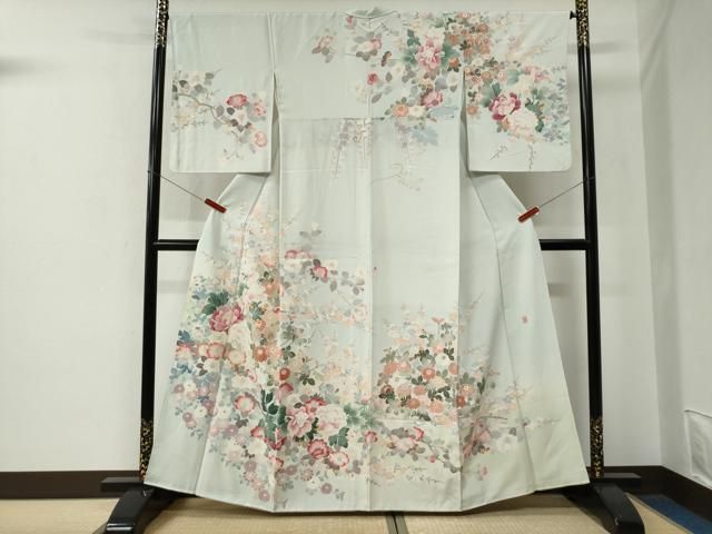 平和屋着物●訪問着　友禅　作家物　牡丹花文　正絹　逸品　CABE2887yc 平和屋着物○訪問着 友禅 作家物 牡丹花文 正絹 逸品 CABE2887yc