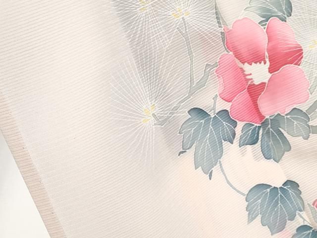 平和屋着物＊夏物　訪問着　絽　蔦の葉花文　暈し染め　正絹　逸品　CABF2512tx 平和屋着物＊夏物 訪問着 絽 蔦の葉花文 暈し染め 正絹 逸品