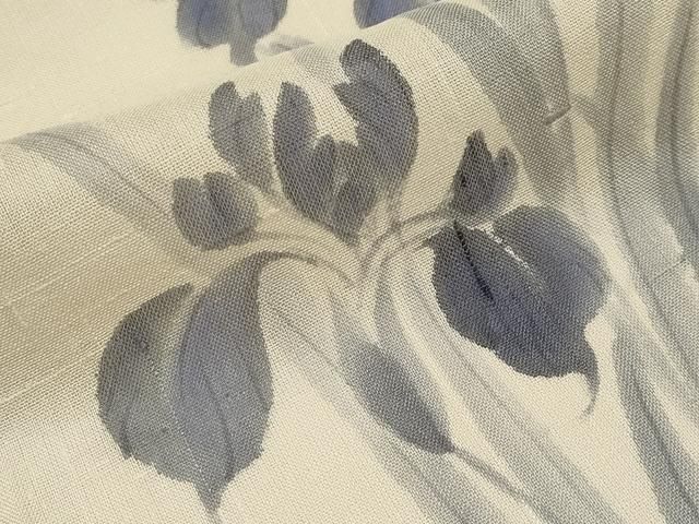 平和屋着物＊夏物 訪問着 紗紬 作家物 手描き 杜若 正絹 逸品