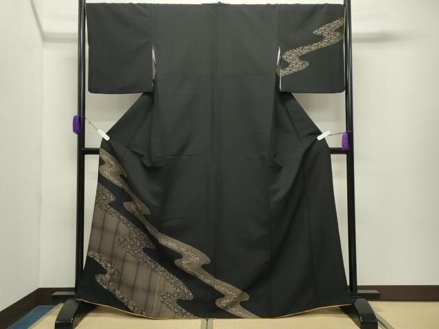 平和屋着物●訪問着　道長花唐草文　黒地　洗える着物　CABD9269gh 平和屋着物○訪問着 道長花唐草文 黒地 洗える着物 CABD9269gh - メルカリ