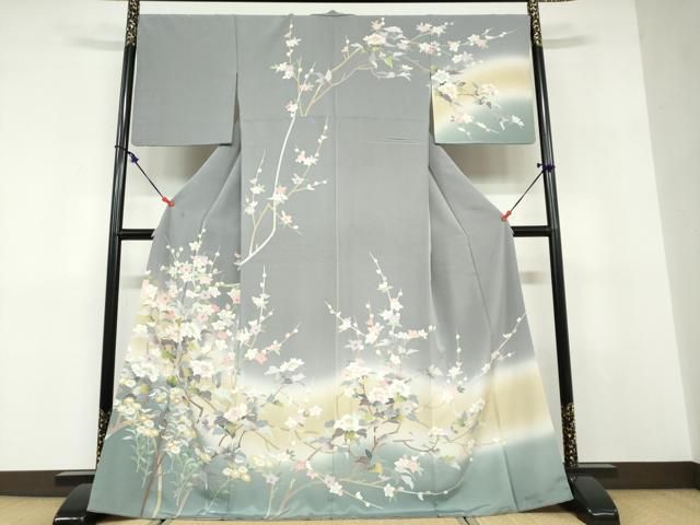 平和屋着物●訪問着　友禅　草花文　暈し染め　正絹　逸品　DABD9384ud 平和屋着物○訪問着 友禅 草花文 暈し染め 正絹 逸品 DABD9384ud