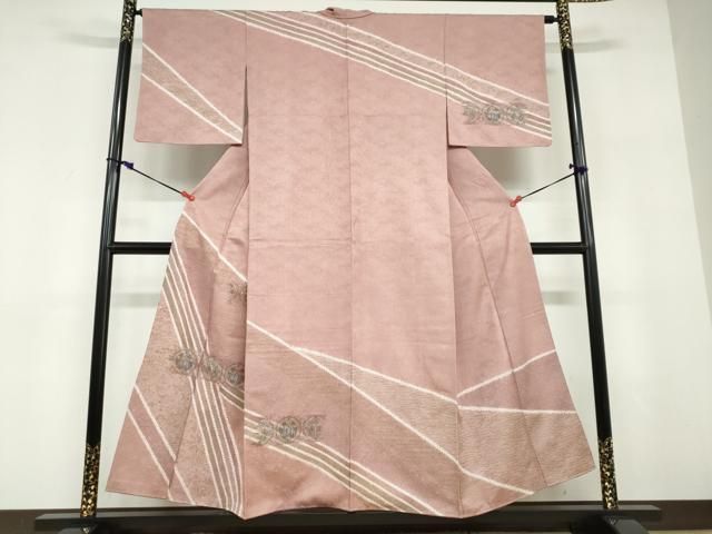 平和屋着物●訪問着　絞り　刺繍　動物花絵皿文　金彩　正絹　逸品　DABD9386ud 平和屋着物○訪問着 絞り 刺繍 動物花絵皿文 金彩 正絹 逸品