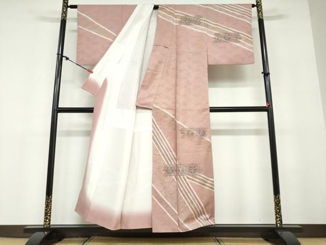 平和屋着物○訪問着 絞り 刺繍 動物花絵皿文 金彩 正絹 逸品