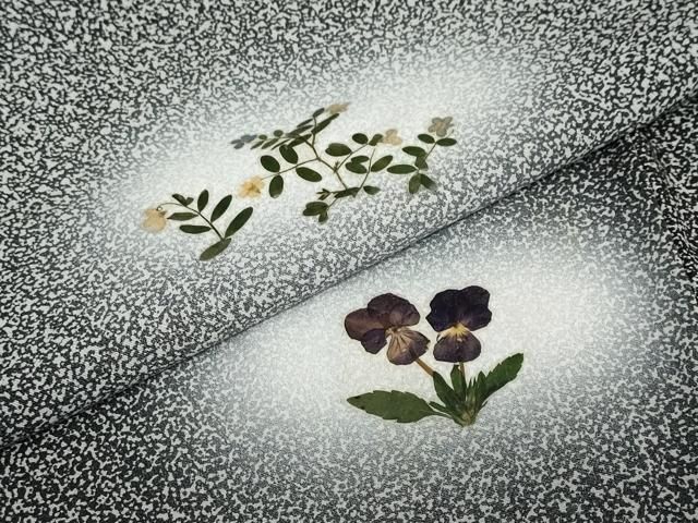 平和屋着物●訪問着　作家物　押し花　草花文　蛍暈し　正絹　逸品　DABD9423ud 平和屋着物○訪問着 作家物 押し花 草花文 蛍暈し 正絹 逸品