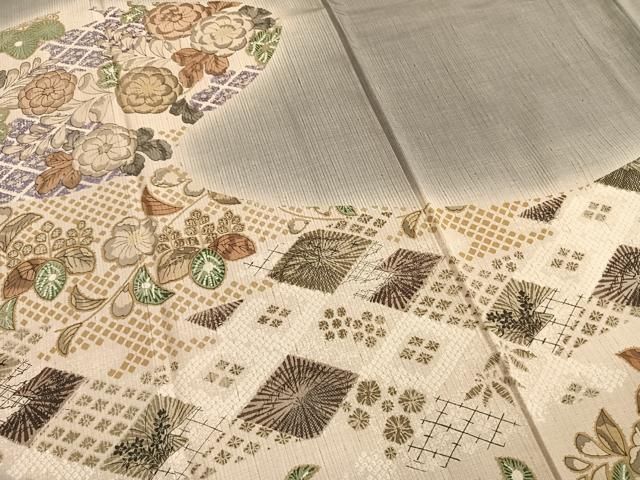 平和屋着物●訪問着　作家物　辻が花　暈し染め　金彩　三越扱い　正絹　逸品　AABH4989fy 平和屋着物○訪問着 作家物 辻が花 暈し染め 金彩 三越扱い 正絹 逸品