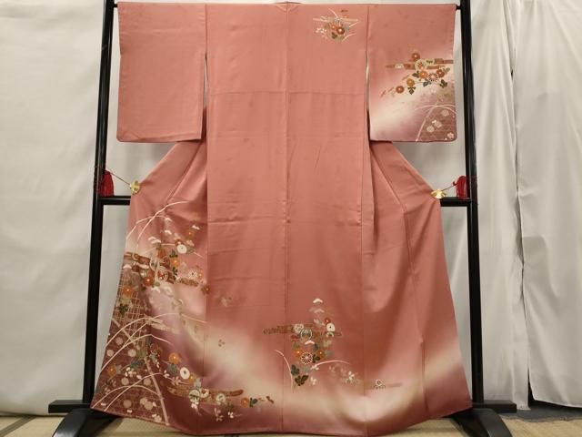 平和屋着物■訪問着　エ霞花文　暈し染め　金彩　正絹　逸品　AABI6400st 平和屋着物□訪問着 エ霞花文 暈し染め 金彩 正絹 逸品 AABI6400st