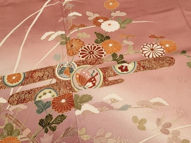 平和屋着物■訪問着　エ霞花文　暈し染め　金彩　正絹　逸品　AABI6400st 平和屋着物□訪問着 エ霞花文 暈し染め 金彩 正絹 逸品 AABI6400st