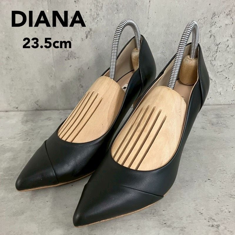 DIANA ダイアナ パンプス ブラック 23.5cm 日本製 TS17226 ポイン