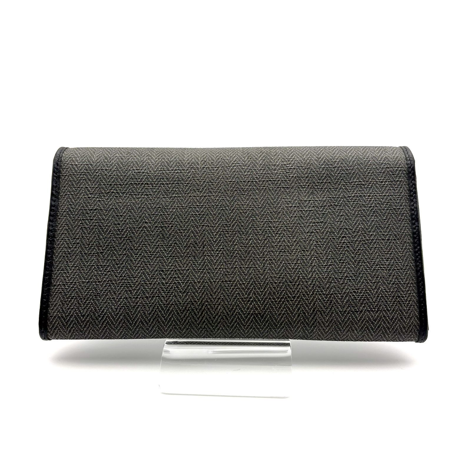 【美品】BVLGARI ヘリンボーン長財布 ダークグレー PVC ウィークエンド 美品 】BVLGARI ブルガリ ヘリンボーン ウィークエンド 長財布 PVC