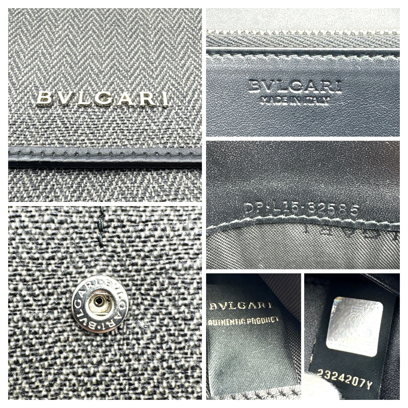 美品 】BVLGARI ブルガリ ヘリンボーン ウィークエンド 長財布 PVC 美品 】BVLGARI ブルガリ ヘリンボーン ウィークエンド 長財布 PVC