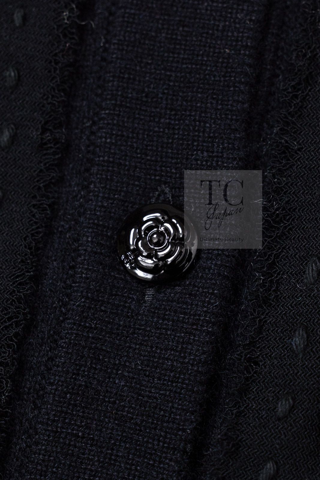 シャネル カーディガン CHANEL ブラック スパンコール 装飾 カシミヤ