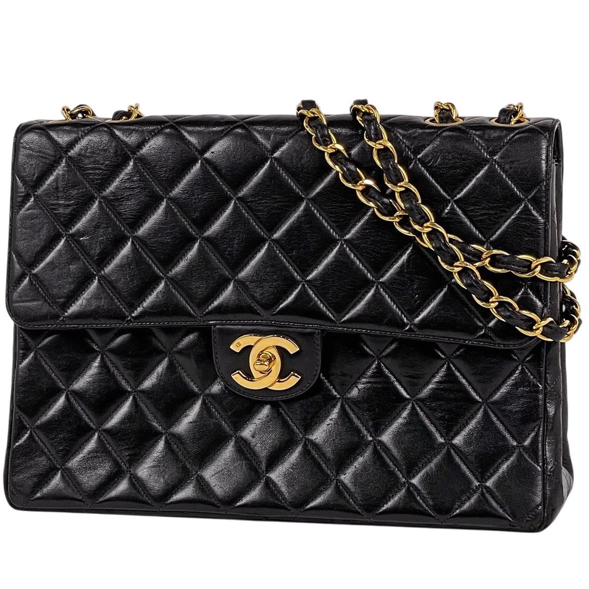 シャネル CHANEL デカ マトラッセ シングルフラップ チェーン 