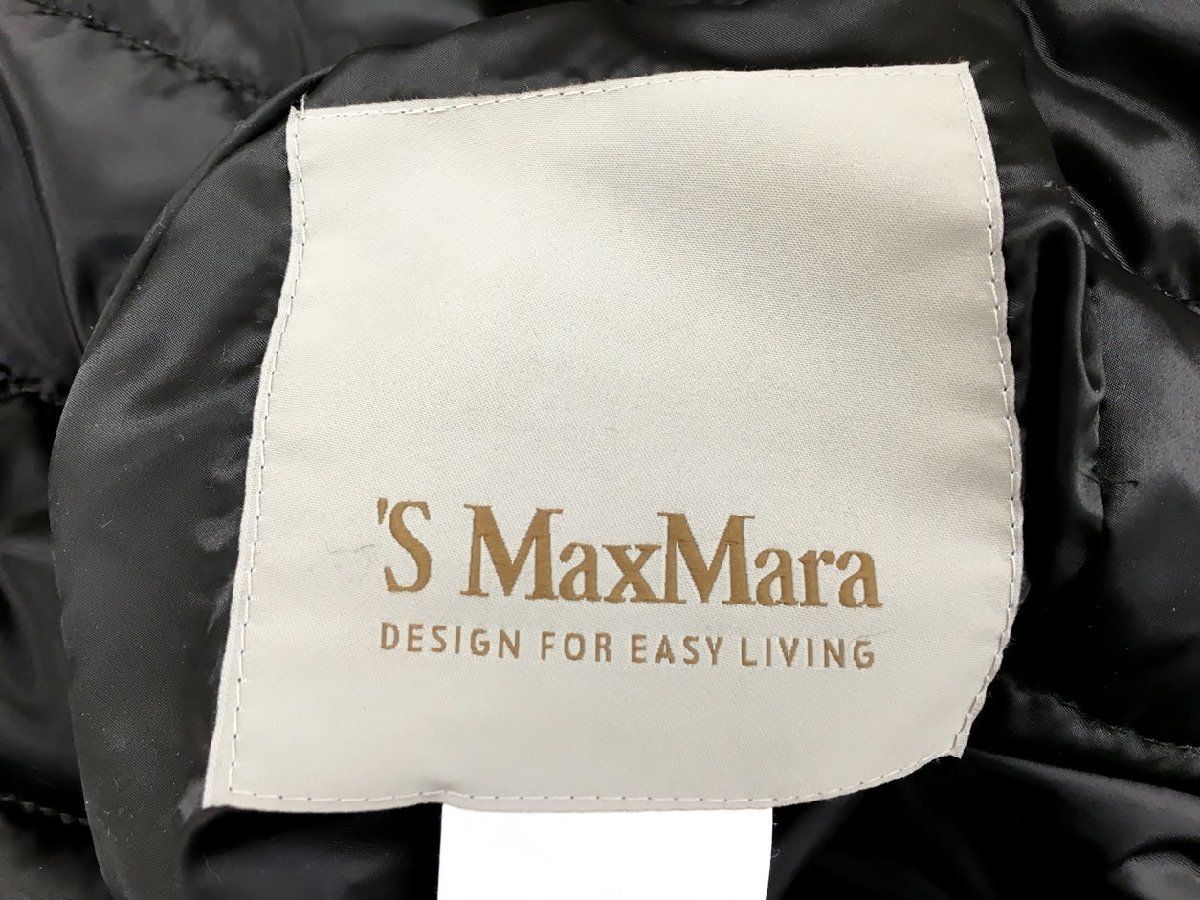 エス マックスマーラ S Max Mara ダウンコート 38 ブラック 長袖 94860316 リバーシブル 付け袖 ショルダーバッグ ベルト付 2312WR081 エス マックスマーラ S Max Mara ダウンコート 38 ブラック 長袖