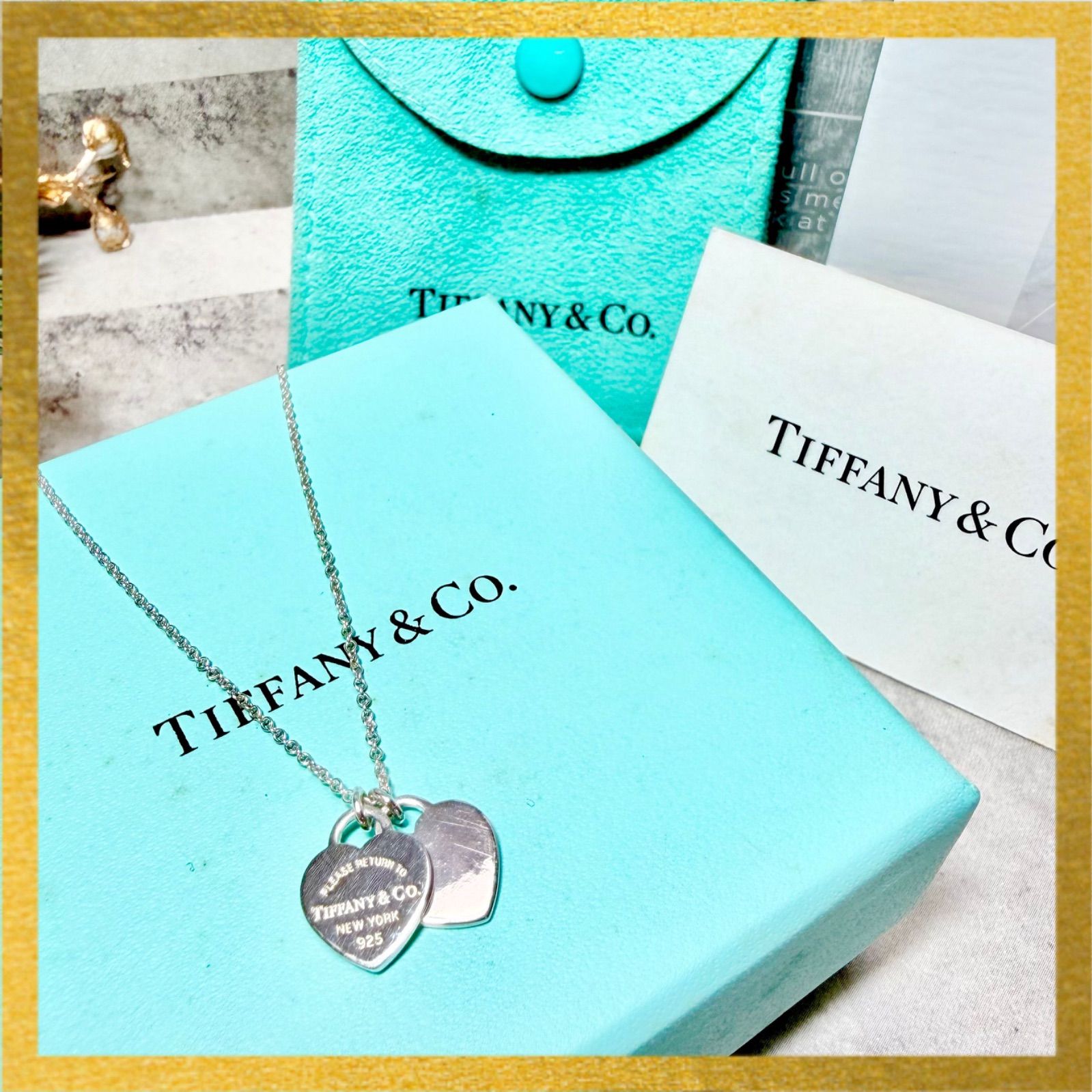 新品仕上済 TIFFANY ティファニー リターントゥ ダブルハート シルバー 