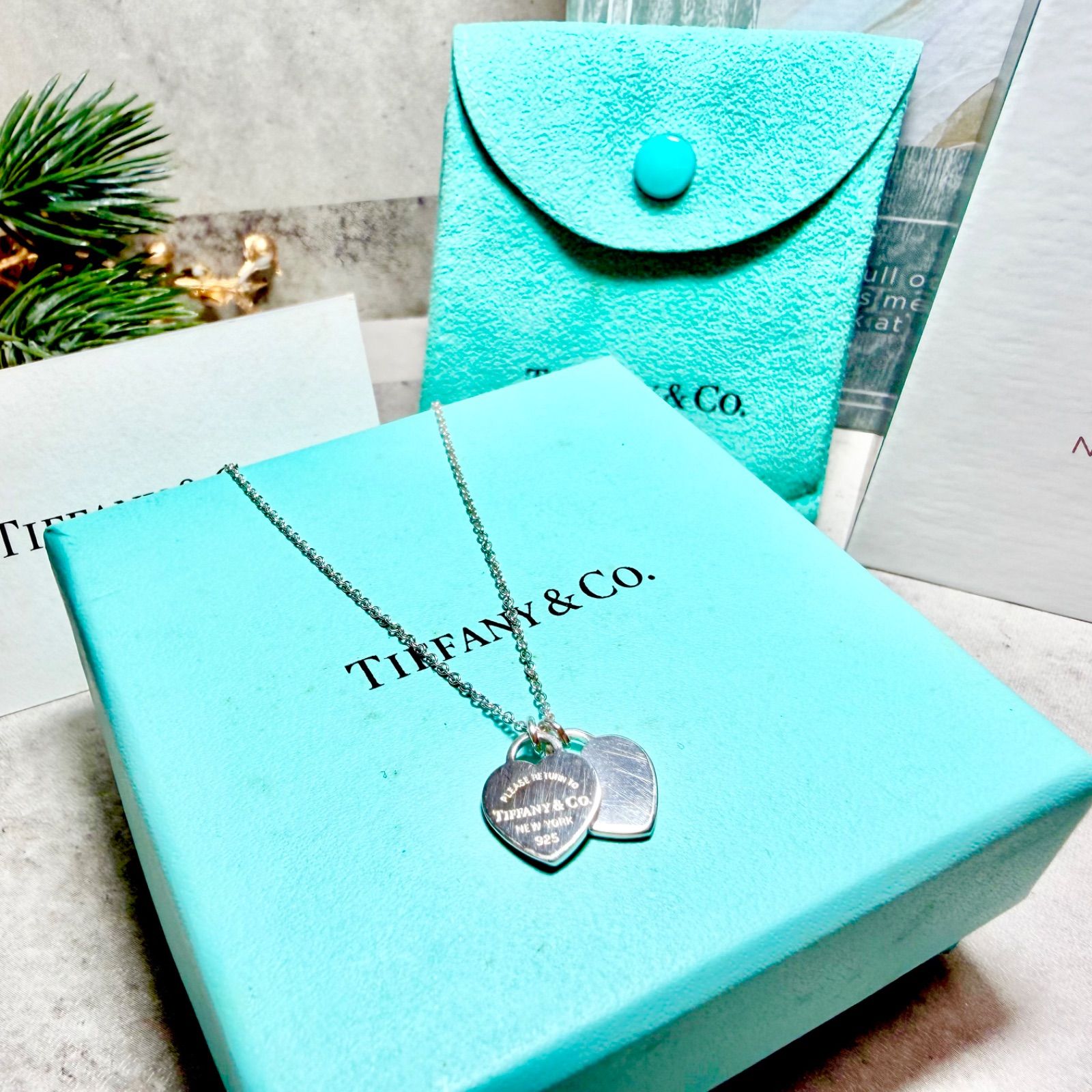 新品仕上済 TIFFANY ティファニー リターントゥ ダブルハート シルバー 