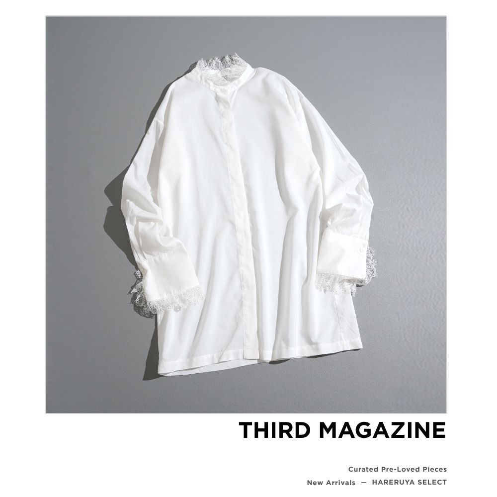 美品 THIRD MAGAZINE サードマガジン レース ブラウス シャツ 白 