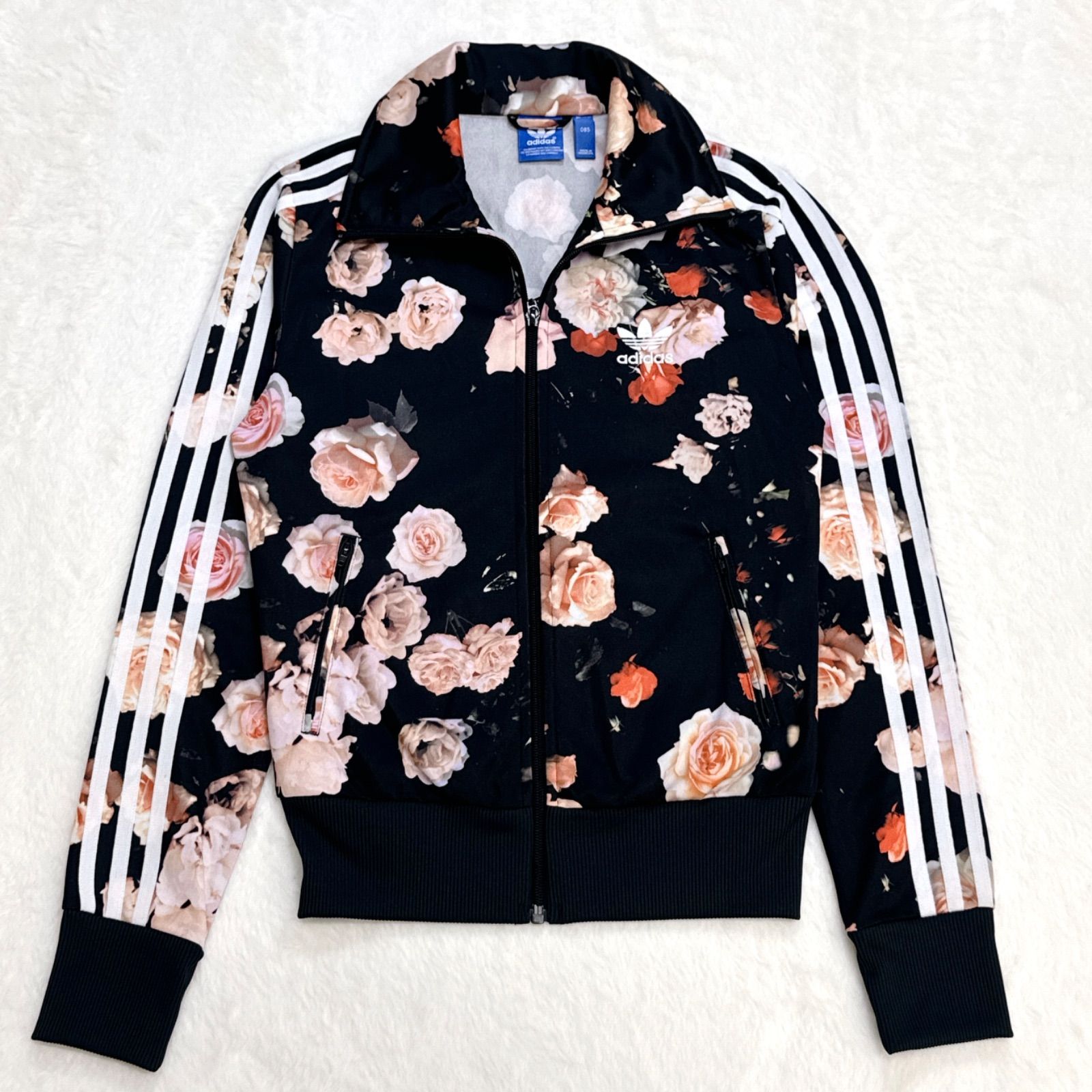 希少 アディダスオリジナルス 花柄 総柄 トラックジャケット レース S adidas 花柄 総柄 ブルゾン レディース 希少ジャージ トラック