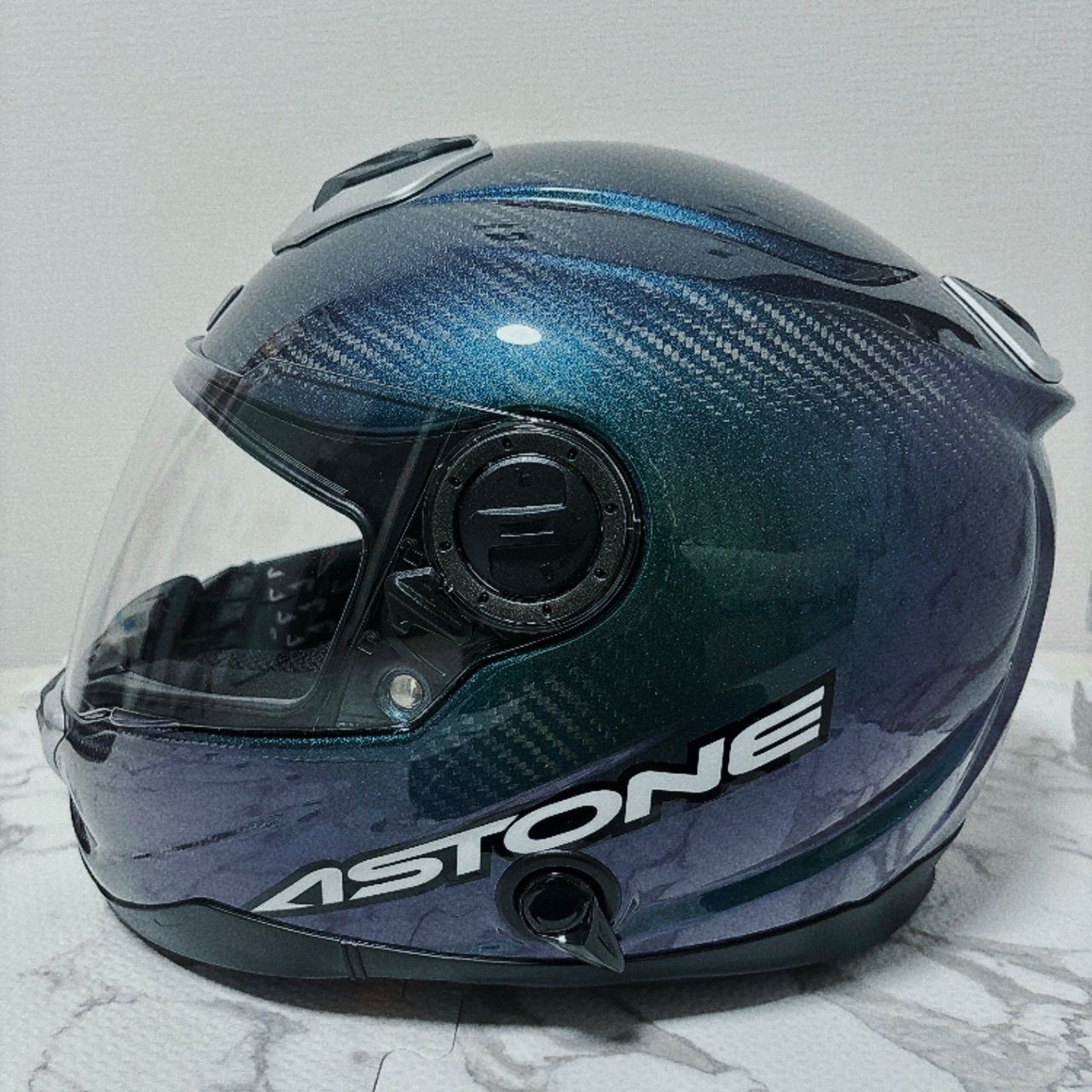 美品 ASTONE アストン GT-1000F カーボン フルフェイス ヘルメット M 