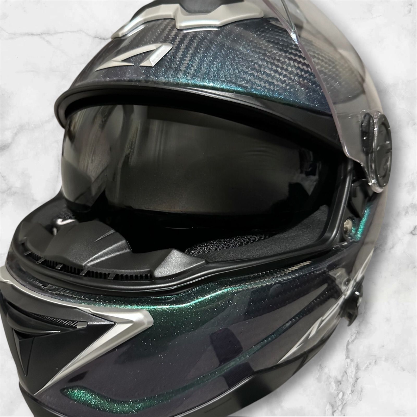 美品 ASTONE アストン GT-1000F カーボン フルフェイス ヘルメット M 