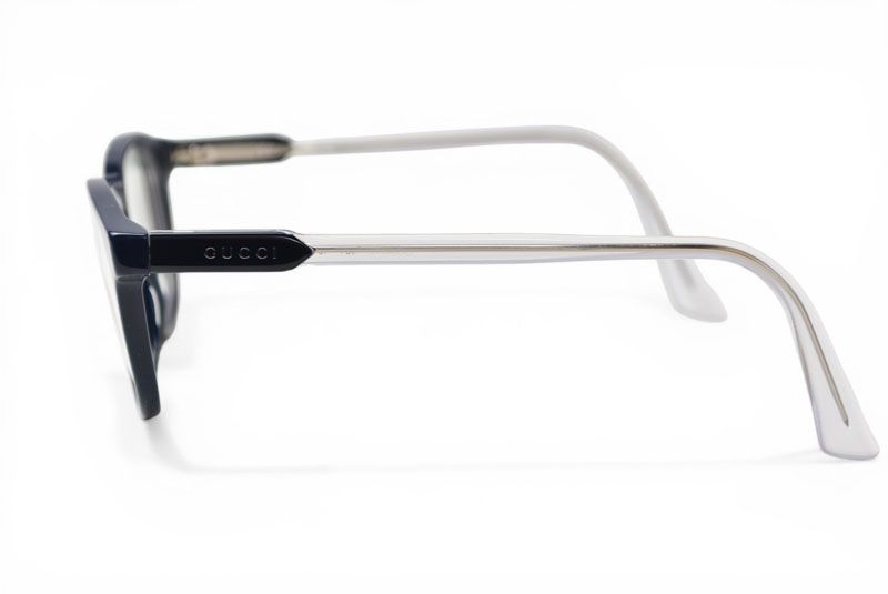 グッチ アイウェア/眼鏡/メガネ フレーム 近視用レンズ入 GUCCI GG0491O 004 140 ネイビー/クリア【中古】 GUCCI - グッチ アイウェア/眼鏡/メガネ フレーム 近視用レンズ入