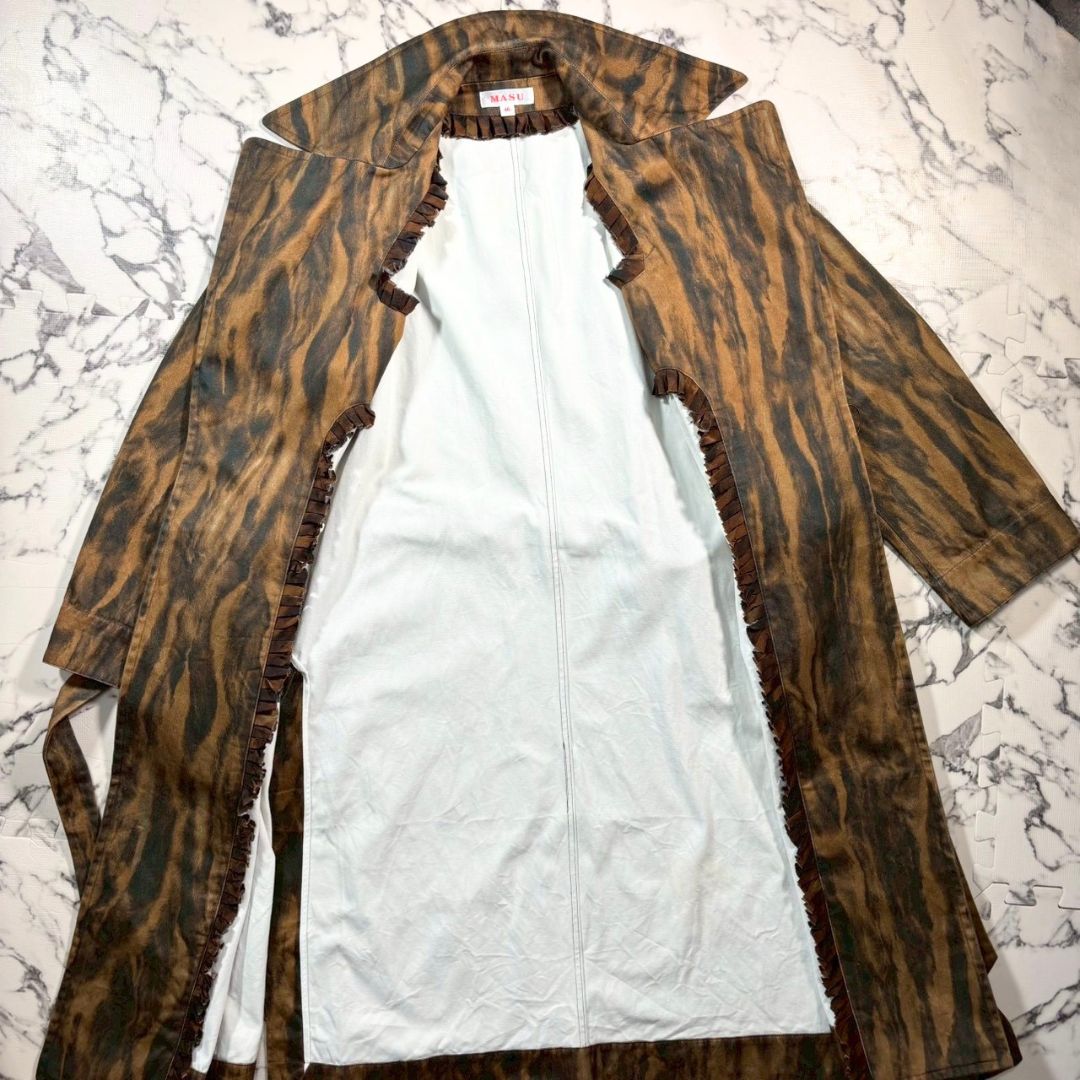 極美品/エムエーエスユー MASU 21AW FUR PRINT GOWN COAT ガウンコート