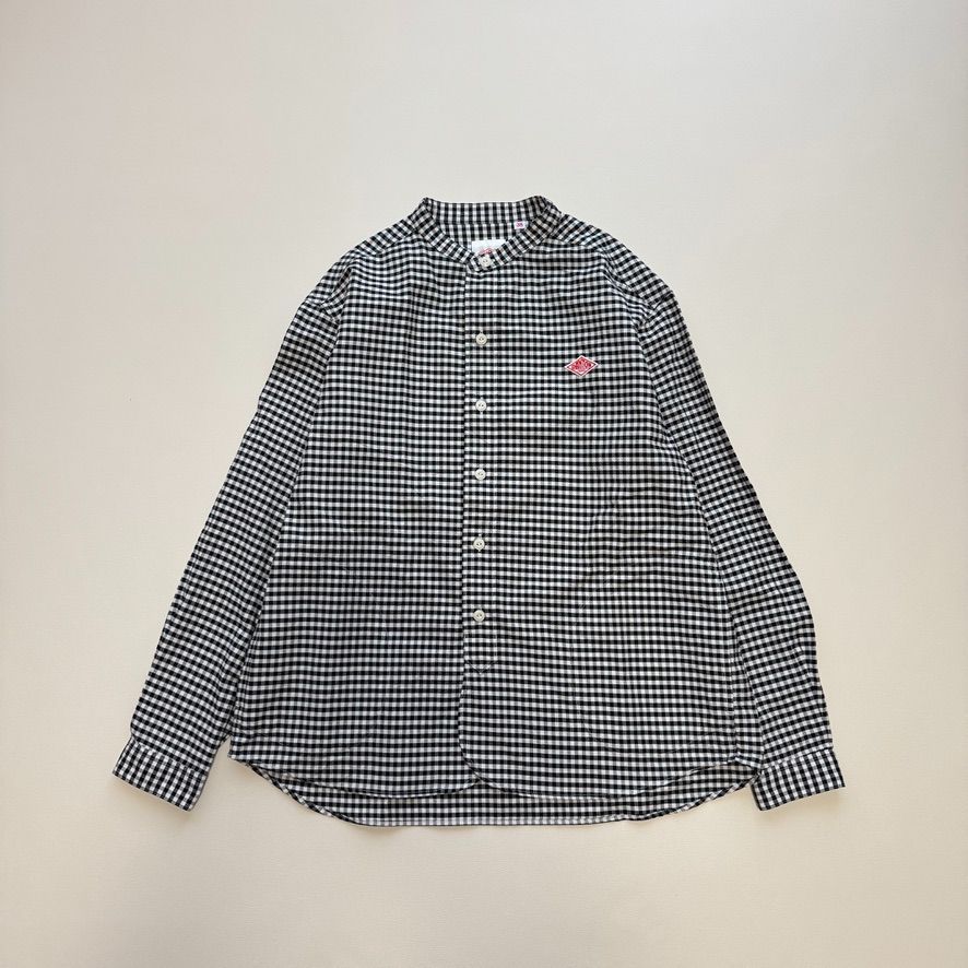 DANTON ダントン オックスチェック バンドカラーシャツ OX CHECK BAND