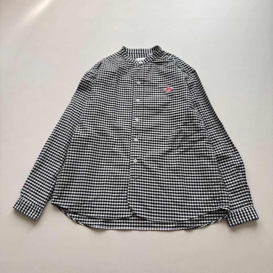 DANTON ダントン オックスチェック バンドカラーシャツ OX CHECK BAND