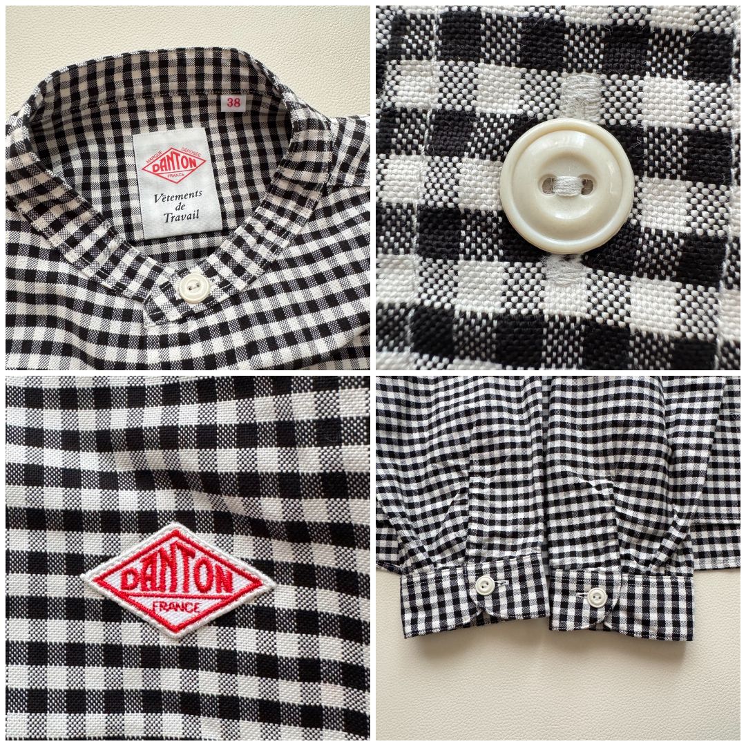 DANTON ダントン オックスチェック バンドカラーシャツ OX CHECK BAND