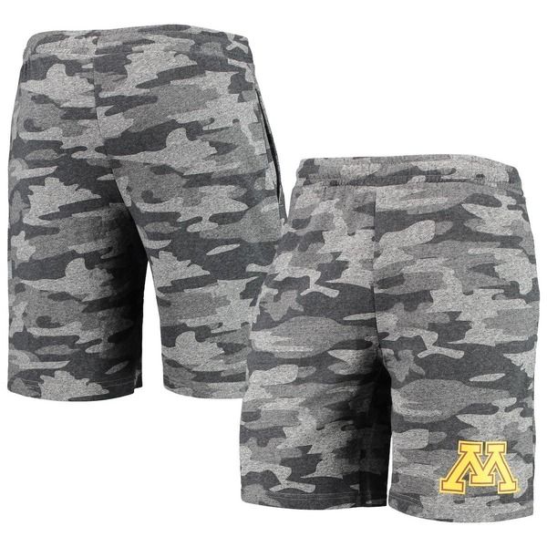 コンセプツ スポーツ メンズ ボトムス ハーフパンツ・ショーツ パイル ショートパンツ Mens Conceptsport CharcoalGray Minnesota Golden Gophers Camo Backup Terry Jam Lounge S