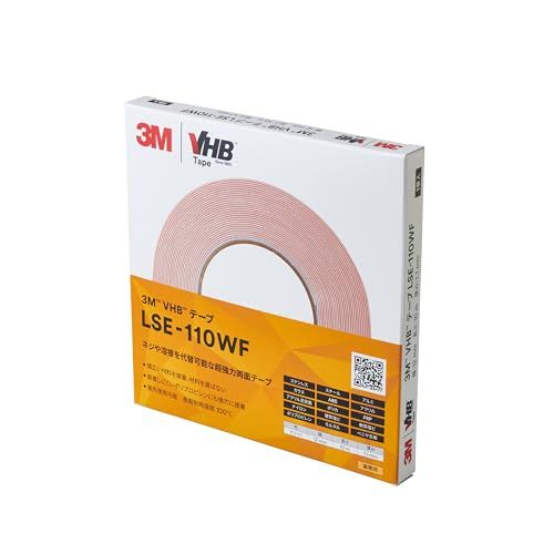 3M 屋内 屋外 多用途 VHB テープ LSE-110WF, 白, 12 mm x 10 m, 1.1 mm厚美品　おすすめ