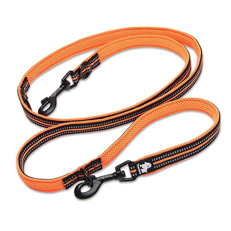 【新品】 cocomall 7in1多機能犬用リード 日本授権店 TRUE LOVE専門販売店 1本で色々使える7in1多機能ダブル犬用ショルダーリード 2頭引き 小型、中型、大型犬用 訓練用 ペット用品3M反射材料 ナイロン製 通気性 調節可能 メッシュ 1