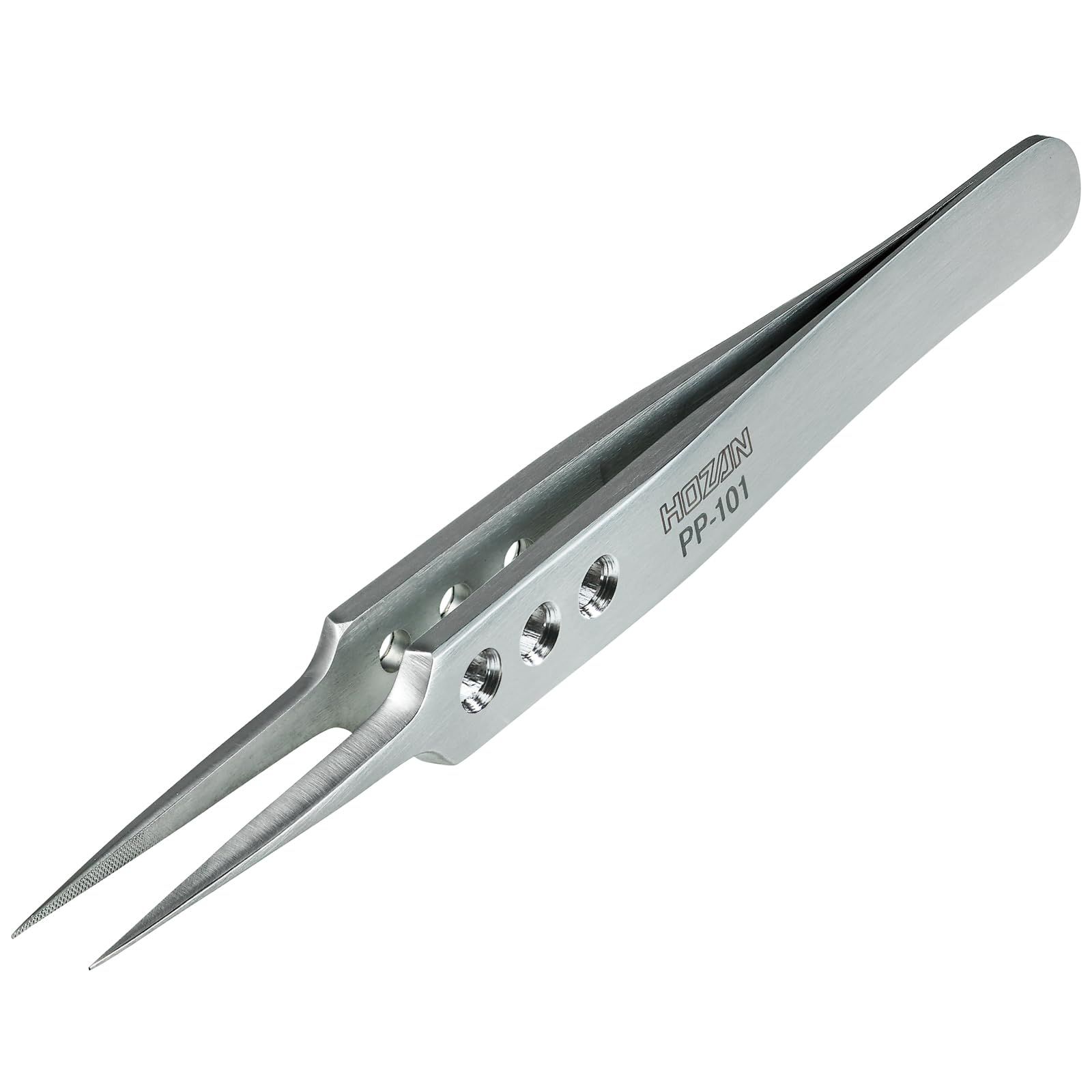 ホーザン(HOZAN) ピンセット 厚肉仕上げ 板厚2.8mm 全長115mm 開き幅8mm 先端幅0.3mm 直型 PP-101美品　おすすめ