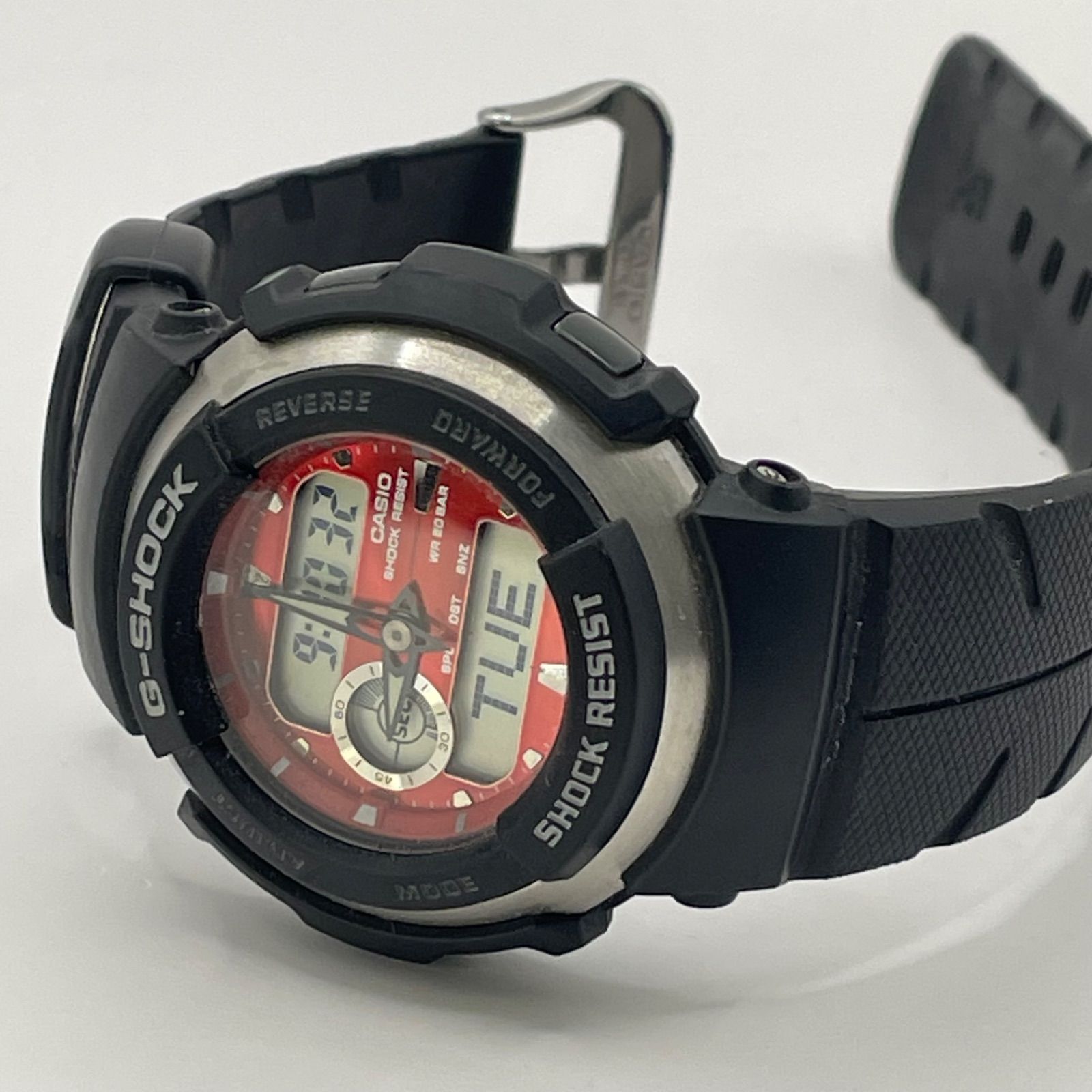 美品【電池交換済】G-SHOCK G-300 カシオ デジアナ レッド文字盤 稼働