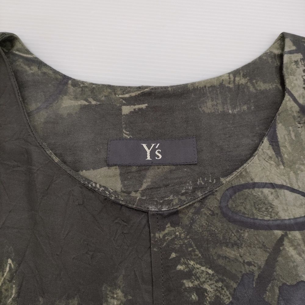 Y's キュプラツイル花柄ブラウス フラワープリント サイズ2 ノースリーブ ブラウス シャツ 24SS ブラック カーキ レディース ワイズ/Yohji【中古】6-0407S♪ Y's キュプラツイル花柄ブラウス フラワープリント サイズ2